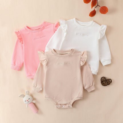 Cross border baby girl letter print little sister long sleeved sweater