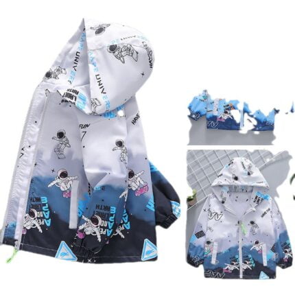 Boy's Handsome Spaceman Children's Windbreaker New Medium and Big Boys Jacket - Image 5