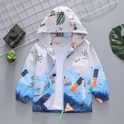 Boy's Handsome Spaceman Children's Windbreaker New Medium and Big Boys Jacket - Image 3