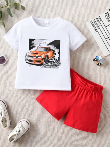 Children's clothing wholesale summer European and American children boys and girls short sleeve suits children's suits