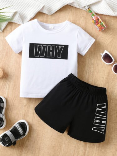 Children's clothing wholesale summer European and American children boys and girls short sleeve suits children's suits