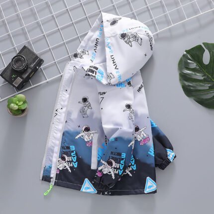 Boy's Handsome Spaceman Children's Windbreaker New Medium and Big Boys Jacket - Image 2