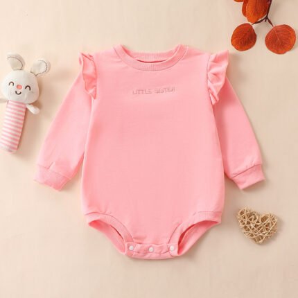 Cross border baby girl letter print little sister long sleeved sweater - Image 4