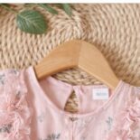 Baby 2-Piece Cotton Floral Print Ruffle Bowknot Long Sleeve Dress Set - Image 5