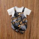 Baby Allover Gamepad & Letter Print Faux-two Short Sleeve - Image 3