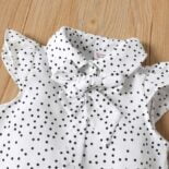 Toddler Girl Polka Dot Fluttersleeve Button Design Suspender - Image 3