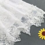 Toddler Girl Pretty Solid Floral Lace Decor Longsleeve Dress - Image 3