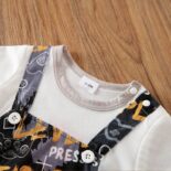 Baby Allover Gamepad & Letter Print Faux-two Short Sleeve - Image 4