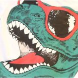 Boy Denim Shorts Letter Dinosaur Print Tee Set - Image 5