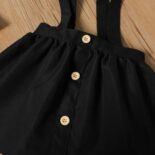 Toddler Girl Polka Dot Fluttersleeve Button Design Suspender - Image 5