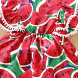 Girl Watermelon Print Sleeveless Ruffle Dress & Headband Set - Image 6