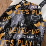 Baby Allover Gamepad & Letter Print Faux-two Short Sleeve - Image 6