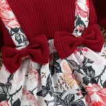 Ruffle Longsleeve Faux-two Floral Print Romper & Headband Set - Image 7