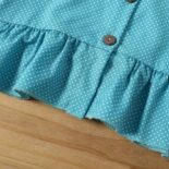 Kid Girl Polka Dots Button Design Ruffle Camisole - Image 6