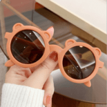 Bear style children's sunglasses color frame glasses anti-ultraviolet children's glasses