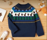 Sweater with Pine Trees Design
