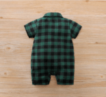Newborn baby jumpsuit plaid clothes trade casual baby crawling clothes baby romper - Image 3