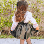 Black dress with a leather and White blouse with lace details set - Image 11