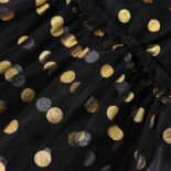 0-2Y Baby Girls Cotton Dress Long Sleeve Gold Dot Print Tulle Skirt Hem Decor Summer Kids Clothes - Image 8