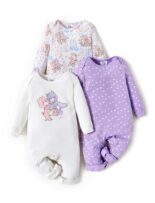 Care Bears Unisex long Sleeve Cotton Bodysuit Set 3pack