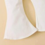 Striped top, flare pants with ribbon - Image 5