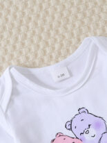 Newborn baby clothes triangle baby clothes solid color short sleeves comfortable baby comfortable jumpsuit crawling clothes - Image 5