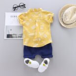children's clothing summer new children's clothing boys baby infant children's suit shirt short-sleeved suit summer clothes - Image 3