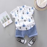Children's clothing summer new children's clothing summer clothing boys baby infant children's suit short-sleeved suit two-piece suit trendy - Image 3