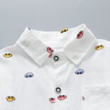 Summer new boys short-sleeved denim shorts suits fashionable thin breathable boys shirt two-piece suits - Image 4