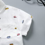 Summer new boys short-sleeved denim shorts suits fashionable thin breathable boys shirt two-piece suits - Image 6