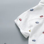 Summer new boys short-sleeved denim shorts suits fashionable thin breathable boys shirt two-piece suits - Image 8