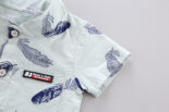 Toddler Boys 2 Piece Feather Print Shirt and Shorts Set - Image 6