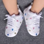 Spring, summer and autumn new style boys and girls baby soft leather casual shoes small love baby toddler shoes