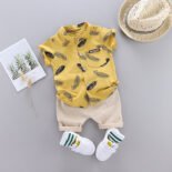 Children's clothing summer new children's clothing summer clothing boys baby infant children's suit short-sleeved suit two-piece suit trendy