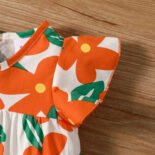 100% Cotton Summer Lovely Women's Floral All Over Print Ruffle Sleeve Dress Cute Toddler Baby Clothes - Image 4