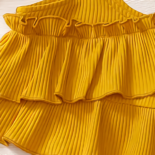 2-piece Toddler girl ruffled ribbed yellow camisole and floral  print  skirt set - Image 5