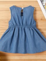 Baby Girl Skirt Dresses Sunflower Denim Sleeveless Dress Toddler Girl Clothes Child - Image 2