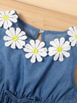 Baby Girl Skirt Dresses Sunflower Denim Sleeveless Dress Toddler Girl Clothes Child - Image 3