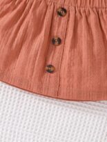 3pcs Baby Infant Girls Casual Plain Color Off Shoulder Top & Skirt & Headband Set Clothes - Image 7