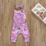 Baby one-piece summer sleeveless crawling clothes newborn baby girls printed Harbin - Image 4