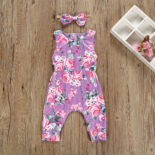 Baby one-piece summer sleeveless crawling clothes newborn baby girls printed Harbin - Image 5