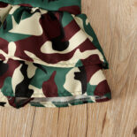 Girls and children   spring and autumn long sleeve top + camouflage strap skirt sister two-piece children's - Image 7