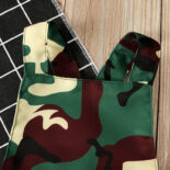 Girls and children   spring and autumn long sleeve top + camouflage strap skirt sister two-piece children's - Image 5