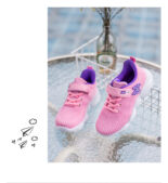Spring and Autumn Children's Sneakers, Bow Girls' Shoes, Breathable Flying Weaving, Primary School Shoes, Running Shoes, Small, Medium and Large Children's Shoes - Image 5