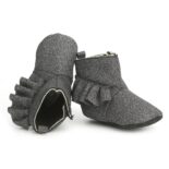 New Spring & Autumn 0-1 Years Old Shiny Lace Cotton Single Boots Soft Sole Baby Warm Toddler Shoes Party Shoes - Image 2