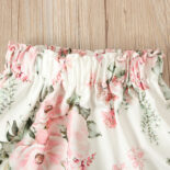 Girls and children spring and autumn trend long sleeve flower print top + short skirt two-piece set children's - Image 7