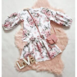 Girls and children spring and autumn trend long sleeve flower print top + short skirt two-piece set children's - Image 5
