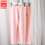 Children's autumn pants two-pack boys and girls warm pants Girls autumn and winter cotton wool pants line pants shirt pants baby pajama pants