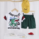 Boy's Summer Suit New Kid's Summer Boy's Summer Handsome Baby Two-Piece Trendy Kids - Image 2