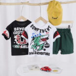 Boy's Summer Suit New Kid's Summer Boy's Summer Handsome Baby Two-Piece Trendy Kids
